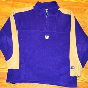 UW Huskies Team Starter Fleece Jacket Purple Gold